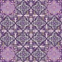 Seamless pattern with mandalas mosaic. Abstract geometric ornamental wallpaper. Vintage decorative tile vector