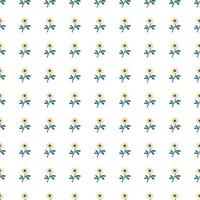 Cute flower seamless pattern in simple style. Hand drawn floral endless background. vector