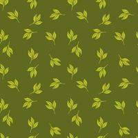 Simple leaves Seamless pattern. Decorative forest leaf endless wallpaper. Organic background. vector