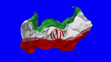 Iran Flag Seamless Looping Flying in Wind, Looped Bump Texture Cloth Waving Slow Motion, Chroma Key, Luma Matte Selection of Flag, 3D Rendering video