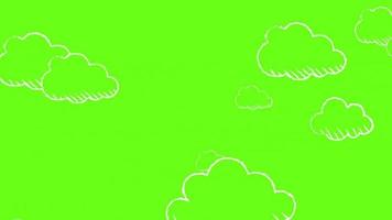verde schermo in movimento disegnato nuvole a partire dal sinistra per giusto video