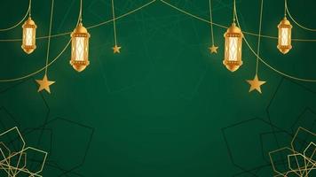 Islamic Gradient with Lantern and stars ornament blank video background