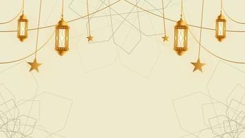 Hanging Lantern And Stars Simple Islamic Blank Video Background