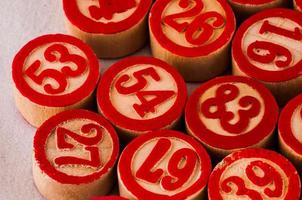 Red wooden numbers photo