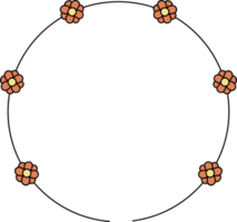 cirkel ram dekoration element med blommor klämma konst png