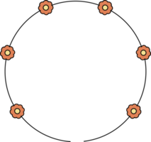 cirkel ram dekoration element med blommor klämma konst png