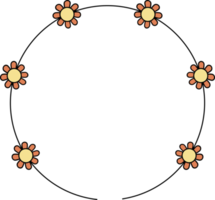 cirkel ram dekoration element med blommor klämma konst png