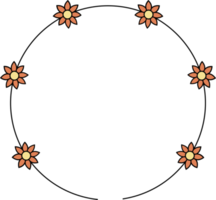 Kreis Rahmen Dekoration Element mit Blumen Clip Kunst png