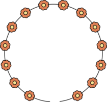 cirkel ram dekoration element med blommor klämma konst png