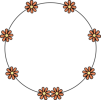 cirkel ram dekoration element med blommor klämma konst png