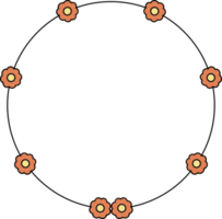 círculo quadro, Armação decoração elemento com flores grampo arte png