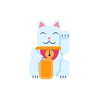 dibujos animados color japonés juguete maneki Neko. vector