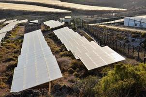 Rows of solar panels photo