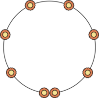 cirkel ram dekoration element med blommor klämma konst png