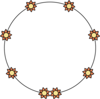 círculo quadro, Armação decoração elemento com flores grampo arte png