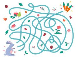 Cartoon Color Labyrinth Help Find Right Way Concept. Vector