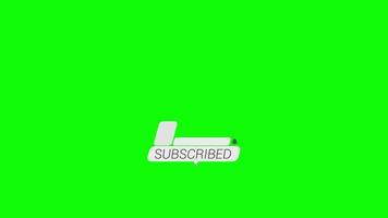 SUBSCRIBE BUTTON ON GREEN SCREEN video