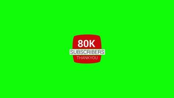 gracias usted 80k seguidores. 80.000 seguidores firmar en verde pantalla video