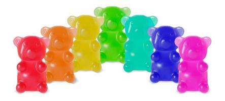 Realistic Detailed 3d Gummy Bears Set. Vector