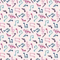 colorful music notes pattern vector