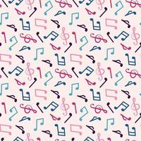 colorful music notes pattern vector