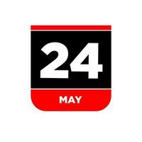 24th May calendar vector icon. 24 may typography.