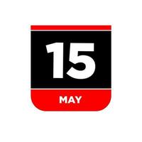 15th May Calendar vector icon. 15 may typography.