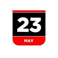 23rd May calendar vector icon. 23 may typography.