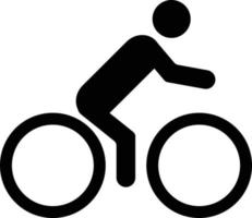 silhouette of a person riding a bike . person biking icon . man riding bicycle icon vector
