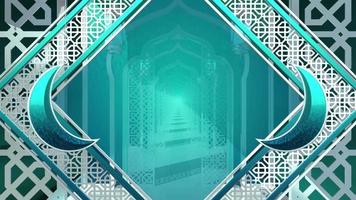 Ramadan kareem eid al fitr Arabisch Islamitisch wit blauw abstract achtergrond groeten sjabloon halve manen animatie lus video