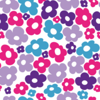 Retro seamless pattern with groovy flowers png