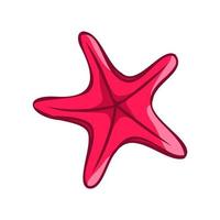 A starfish in a flat style on a white background. Summer vector illustration.