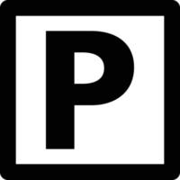 Parking icon logo line design isolated on white background . Vector illustration.