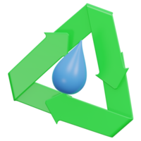 water Zuivering 3d renderen icoon illustratie met transparant achtergrond, bio energie png