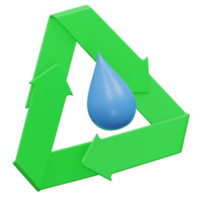 Wasser Reinigung 3d Rendern Symbol Illustration mit transparent Hintergrund, bio Energie png