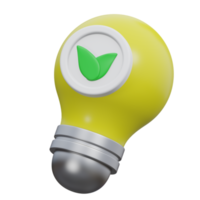 bio bulb 3d rendering icon illustration with transparent background, bio energy png