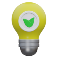 bio bulb 3d rendering icon illustration with transparent background, bio energy png