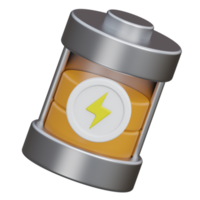 cargando batería 3d representación icono ilustración con transparente fondo, bio energía png