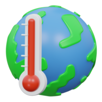 global warming 3d rendering icon illustration with transparent background, bio energy png