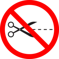 Do not open with scissors sign and symbol png