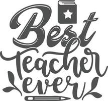 Teacher Typography Design vector