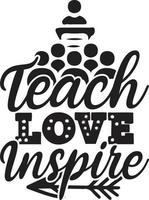 Teacher Typography  Design vector