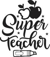 Teacher Typography Design vector