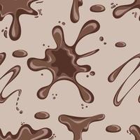 Seamless pattern with chocolate drops and blots vector