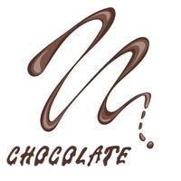 Chocolate melt blot splash stain. Melted chocolate spots on white background vector