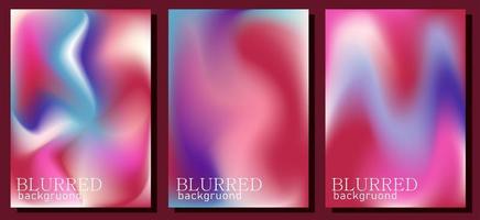 Blurred backgrounds set with modern viva magenta color gradient patterns vector