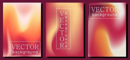 Blurred backgrounds set with modern viva magenta color gradient patterns vector