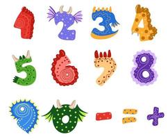 Dragon or dino numbers vector