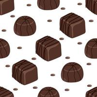 Seamless pattern with chocolate candies on a white background vector