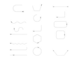 Scissor Cutting Line Design Element Vector Set